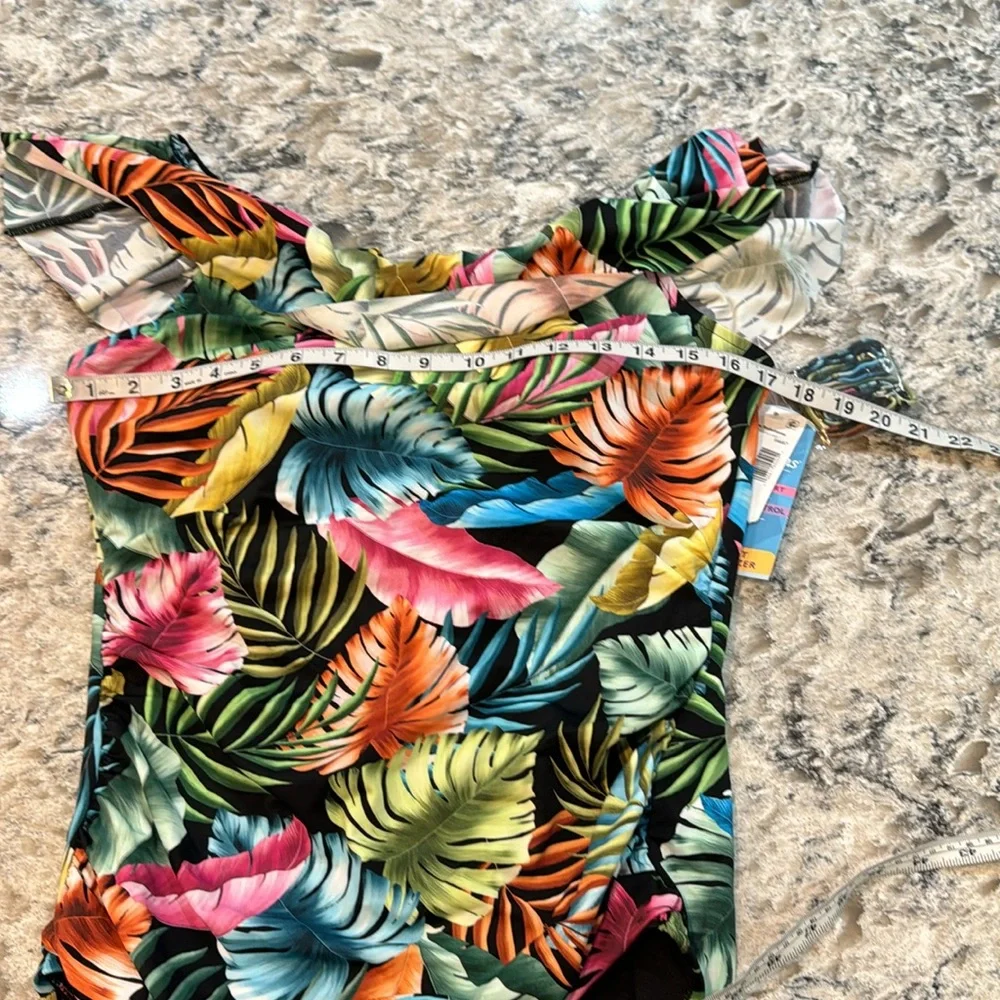 Swim Solutions Off Shoulder Tummy Control One Piece NWT 16 - Picture 9 of 12